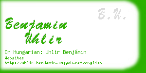 benjamin uhlir business card